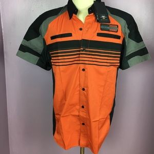Harley Davidson performed vented striped shirt